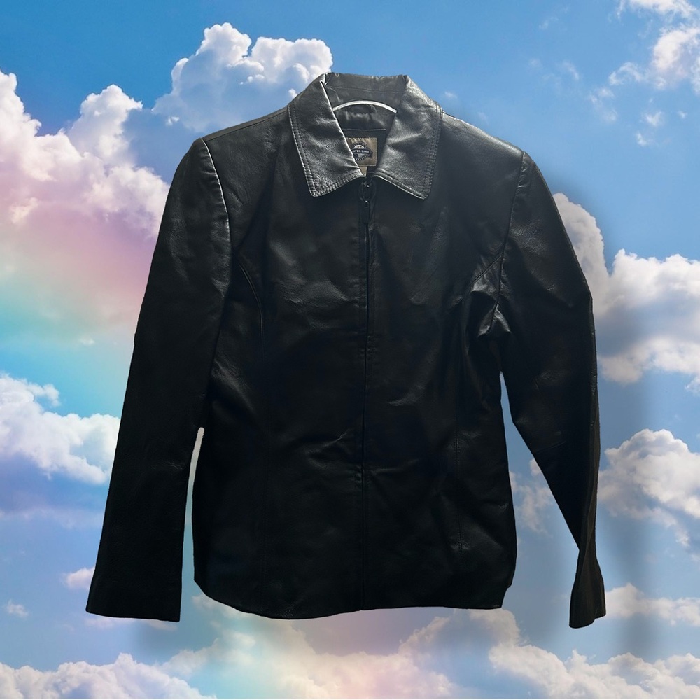 WOMENS SILVER LAKE AUTHENTIC OUTERWEAR ZIP UP LEATHER JACKET - SZ PXS